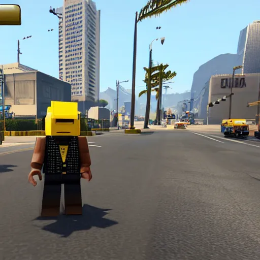 Image similar to a roblox yellow noob in gta v