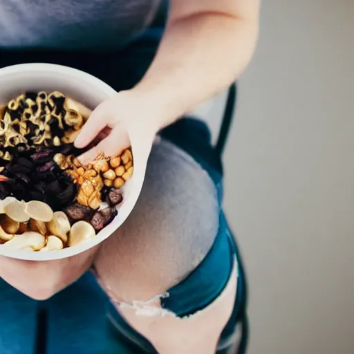 Prompt: a person eating a bowl of hardware for breakfast, 2 4 mm photo