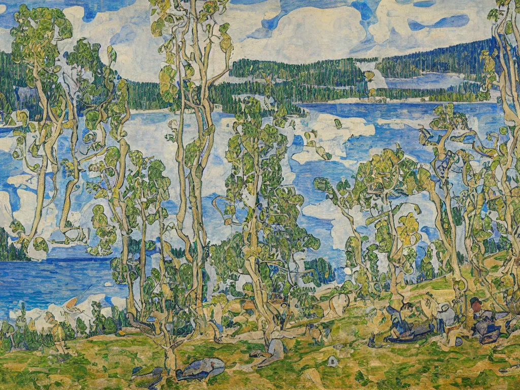 Image similar to a beautiful landscape painting by arthur lismer, trending on arstation