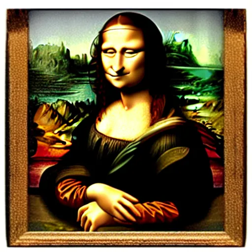 Image similar to mona lisa typing a text message on her iphone by leonardo davinci