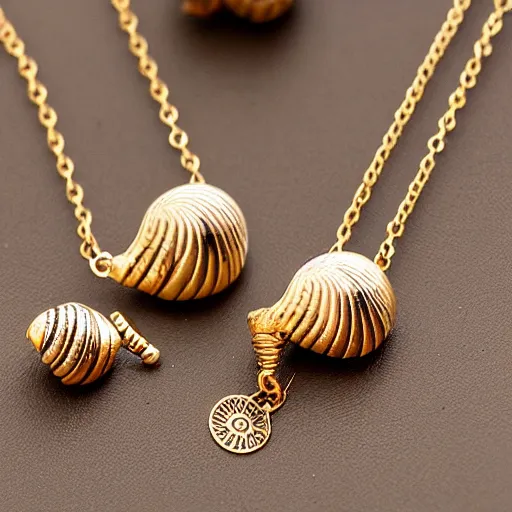 Prompt: olivella snail jewelry