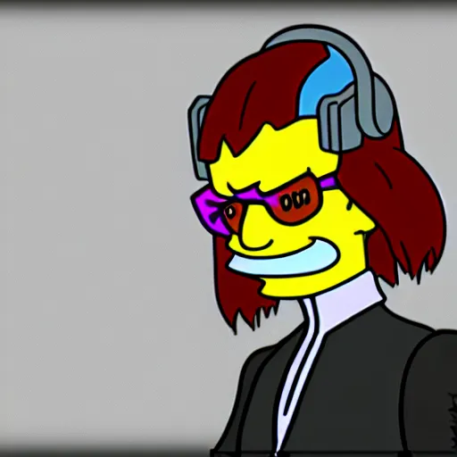 Image similar to photorealistic cyberpunk Lisa Simpson hd