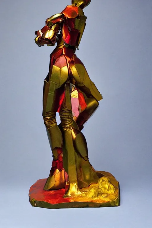 Image similar to studio portrait of lawful good colorful female holy mecha paladin absurdly beautiful, elegant, young sensual graceful woman, sculpture by auguste rodin