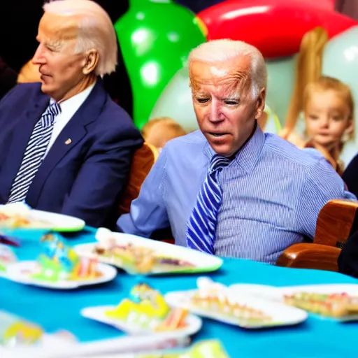 Image similar to joe biden asleep at a childrens party