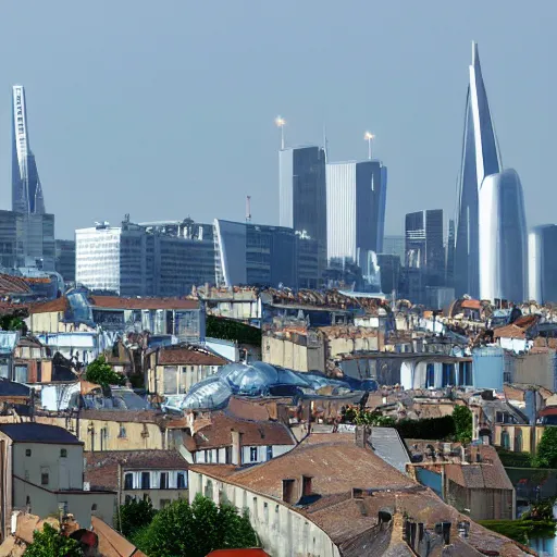 Image similar to Skyline of a futuristic version of Limoges, France