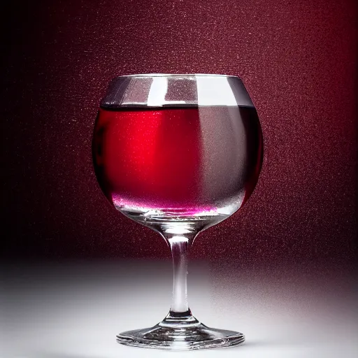 Prompt: a glass of ruby porto, caustics effects, professional food photography