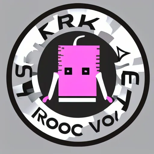 Prompt: a vector logo of a robotic process company, pink white and black colors