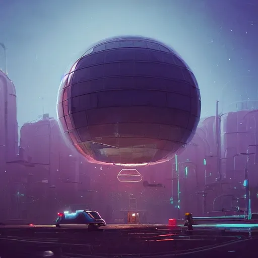 Image similar to A city trapped in a giant transparent dome, bubbles, science fiction, smooth, cinematic lighting, insanely detailed, artstation, cgsociety, painted by Simon Stalenhag, concept art, illustration, sharp focus,