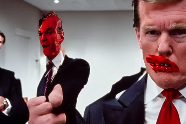 Image similar to donald trump in american psycho