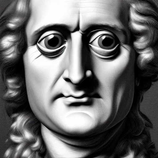 Image similar to isaac newton's face in nutella, hyperdetailed, artstation, cgsociety, 8 k