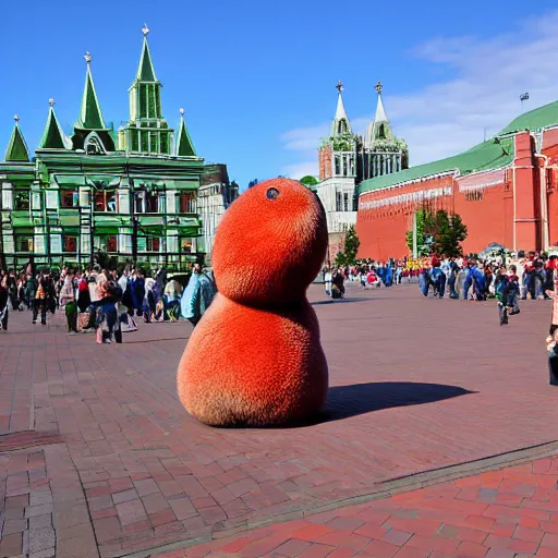 Image similar to photo giant kiwi on red square