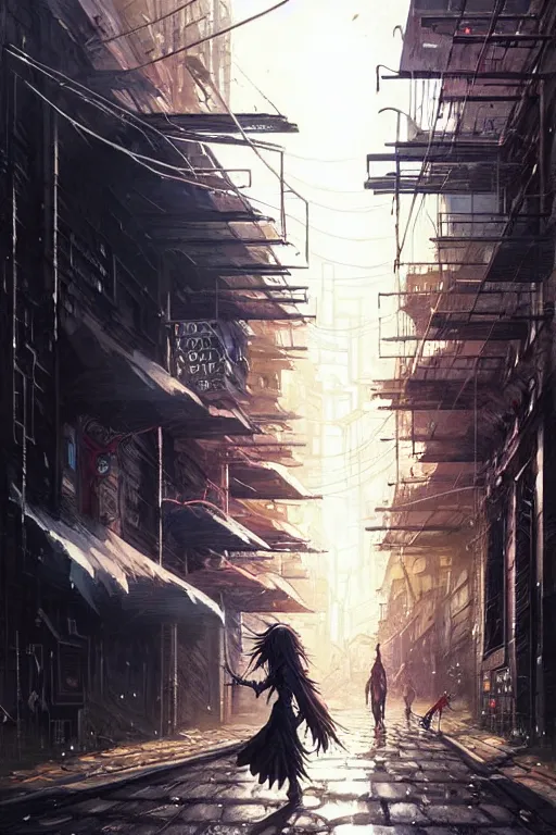 Image similar to graffiti sorcerer runs out of mana, modern urban setting, detailed illustration by greg rutkowski, junji ito, and dan mumford, fantastic art award winning best ultra detailed magnificent deep sharp focus concept art