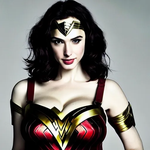 Image similar to portrait of christina hendricks and gal gadot hybrid as wonder woman by mario testino, detailed, award winning, sony a 7 r