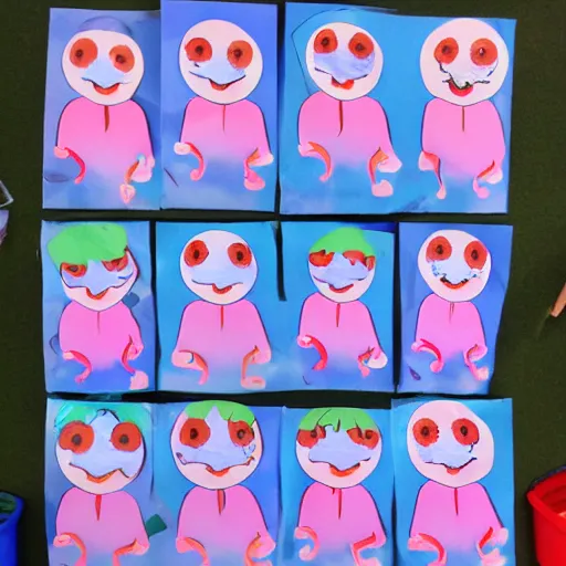 Image similar to baby aliens at kindergarten, very detailed, photorealistic