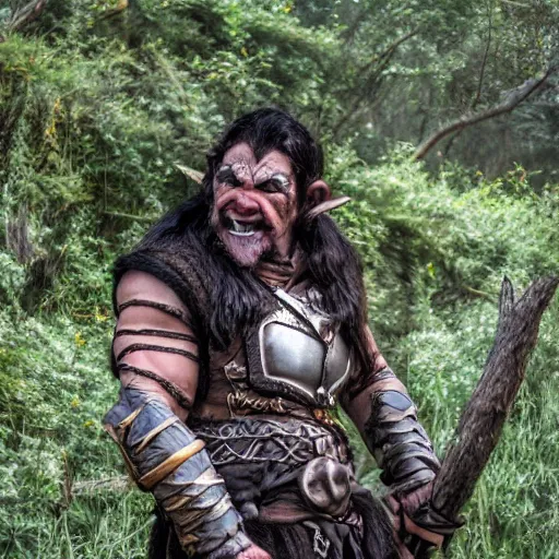 Prompt: a half-orc, today's featured fantasy photography