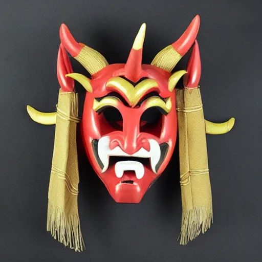 Prompt: traditional japanese devil mask