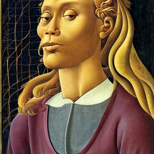 Prompt: a philosopher monkey pondering!!!!!!!!! intensely, portrait, by sandro botticelli