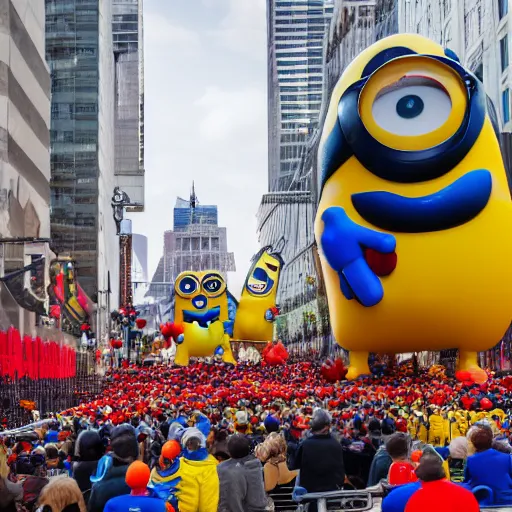 photo of giant muscular minion parade float in the | Stable Diffusion ...