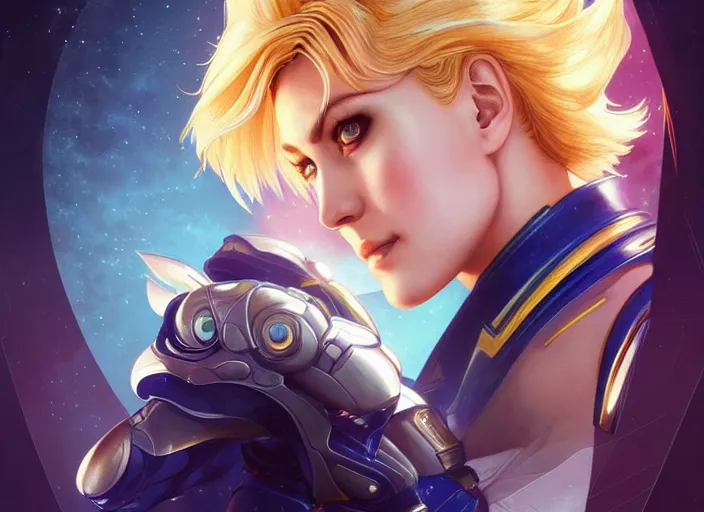 Image similar to symmetry!! portrait of sailor uranus! alien in the style of horizon zero dawn, machine face, intricate, elegant, highly detailed, digital painting, artstation, concept art, smooth, sharp focus, illustration, art by artgerm and ross tran and greg rutkowski and alphonse mucha, 8 k