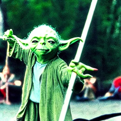 Image similar to yoda performing at woodstock