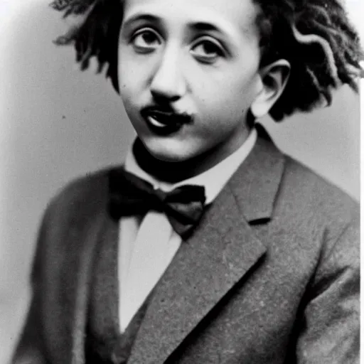 Image similar to young albert einstein as an american rapper 1994 photo fish eye lens