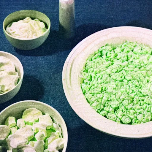 Image similar to color picture of Watergate Salad from 1970's cookbook