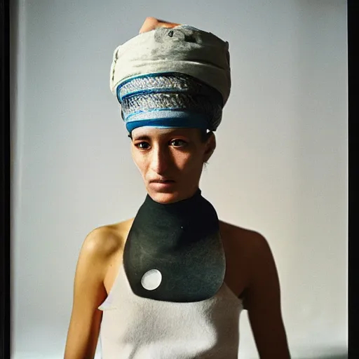 Image similar to A Moroccan cyborg, portrait, 35mm film, Taschen, by Annie Liebovitz, Noriaki Yokosuka, Tadanori Yokoo