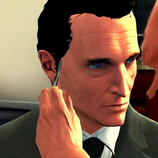 Prompt: patrick bateman american psycho christian bale in gtav