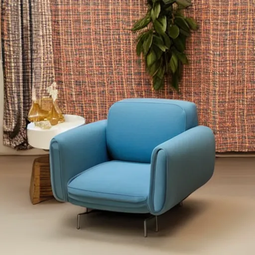 Image similar to a blue hexagonal armchair