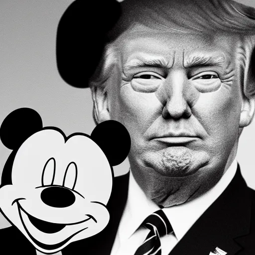 Prompt: Donald trump but he's mickey mouse