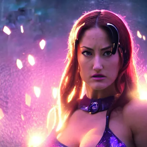 Prompt: cinematic scene with minka kelly as jolyne from jojo's bizarre adventure, live action film, stone ocean, dramatic, small details, volumetric lighting, still frame