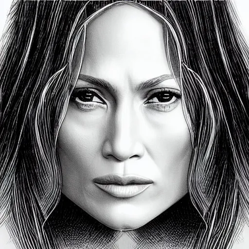 Prompt: “ jennifer lopez retro minimalist portrait by jean giraud, moebius starwatcher comic, sharp, smooth face, 8 k ”