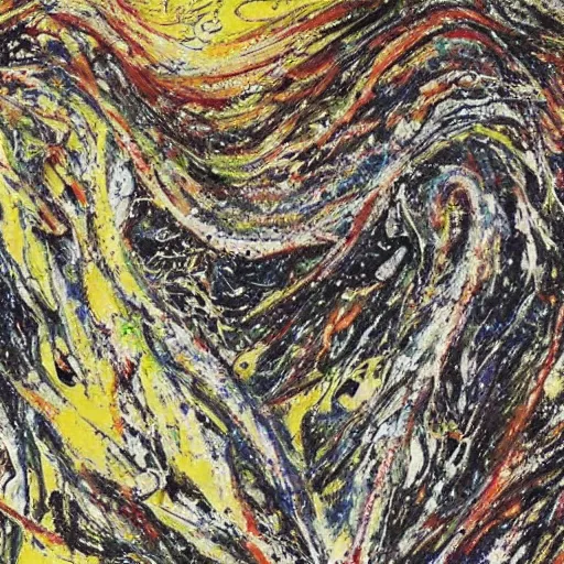 Image similar to colliding galaxies, intricate detail, jackson pollock