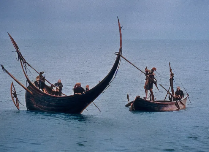 Prompt: photo of the saga of the viking women and their voyage to the waters of the great sea serpent, fujifilm velvia 5 0