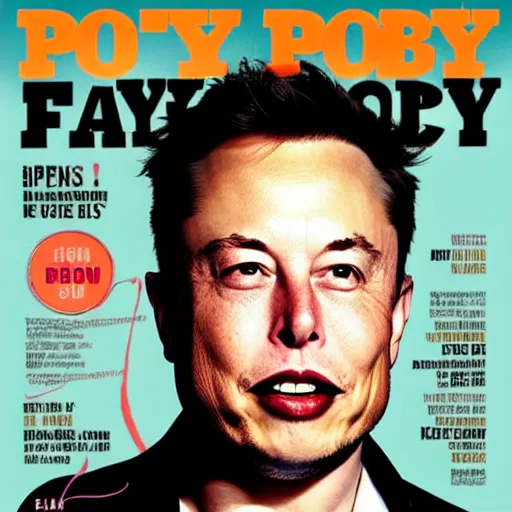 Prompt: elon musk on the cover of playboy