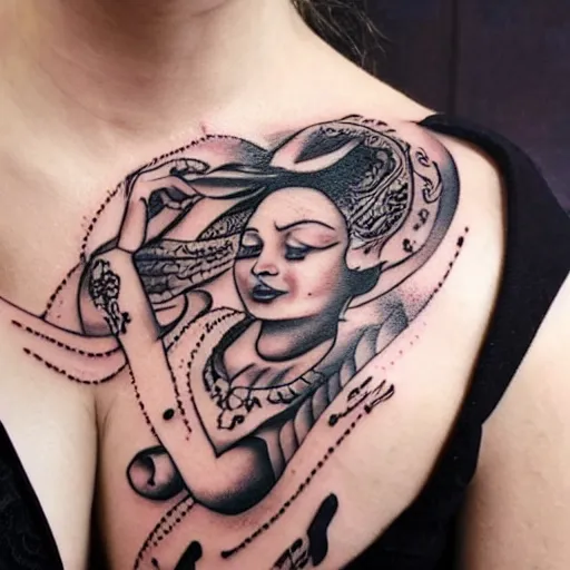 Image similar to a tattoo written in text ( sanskar ) in body of beautiful women by famous tattoo artist black and white 8 k