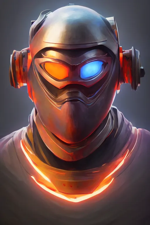 Image similar to epic mask helmet robot ninja portrait stylized as fornite style game design fanart by concept artist gervasio canda, behance hd by jesper ejsing, by rhads, makoto shinkai and lois van baarle, ilya kuvshinov, rossdraws global illumination radiating a glowing aura global illumination ray tracing hdr render in unreal engine 5