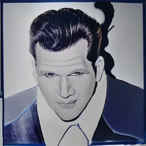 Prompt: chris isaak portrait by tex avery, album cover, detailed