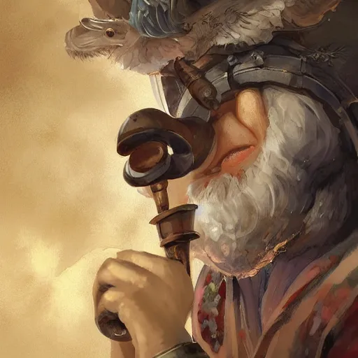 Image similar to an inllustration of a medieval blowing horn, winding horn, animal horn, by stanley artgerm lau, wlop, rossdraws, james jean, andrei riabovitchev, marc simonetti, and sakimichan, trending on artstation