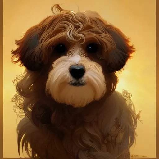 Image similar to beautiful detailed picture of a havanese, radiant light, art nouveau, intricate, elegant, highly detailed, my rendition, digital painting, artstation, concept art, smooth, sharp focus, illustration, art by artgerm and greg rutkowski and alphonse mucha