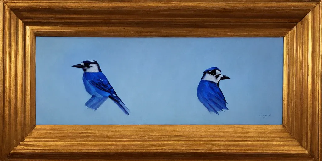 Prompt: tonalist painting of monolithic bluejay cycladic sculpture, cobalt blue, atmospheric lighting