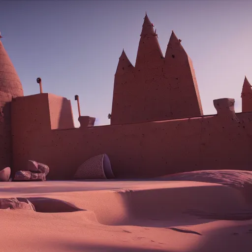 Image similar to timbuktu, octane render, unreal engine, artstation, 8 k