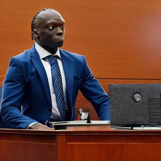 Prompt: saul goodman defending KSI in court, high definition, photorealistic, high detail, 8k, hdr,