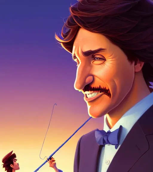 Image similar to justin trudeau as string puppet!, loftis, jesper ejsing, by rhads, makoto shinkai and lois van baarle, ilya kuvshinov, rossdraws, global illumination