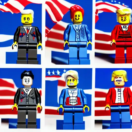 Image similar to concept art for a new 2 0 2 0 united states election lego set with included joe biden and donald trump minifigures