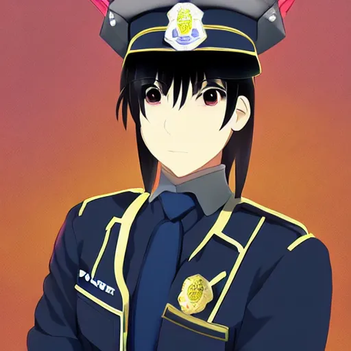 Image similar to portrait of peace - loving police chief, anime fantasy illustration by tomoyuki yamasaki, kyoto studio, madhouse, ufotable, trending on artstation