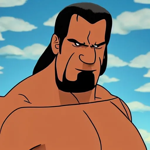 Prompt: the great khali as a cartoon network character