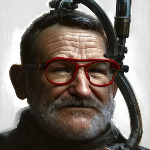 Prompt: robin williams as the gordon freeman from half life, unreal engine, sci fi, intricate, elegant, highly detailed, digital painting, artstation, concept art, matte, sharp focus, illustration, art by greg rutkowski and alphonse mucha