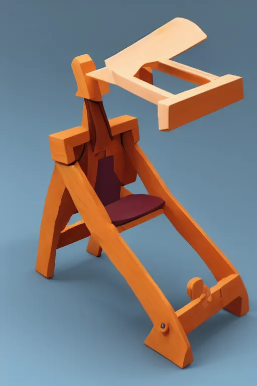 Image similar to A Fisher-Price guillotine toy, unreal engine 5 render, guillotine