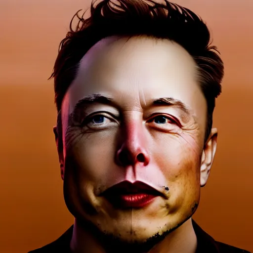 Prompt: selfie of Elon Musk on Mars, symmetrical face, photography, selfie, 8k